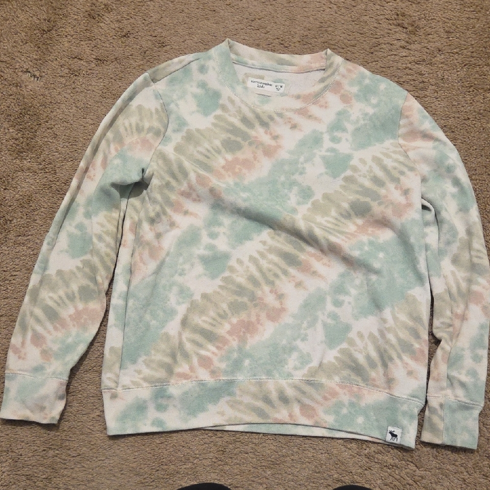 Abercrombie Kids Tie-Dye Sweatshirt - Green, Pink, and Tan